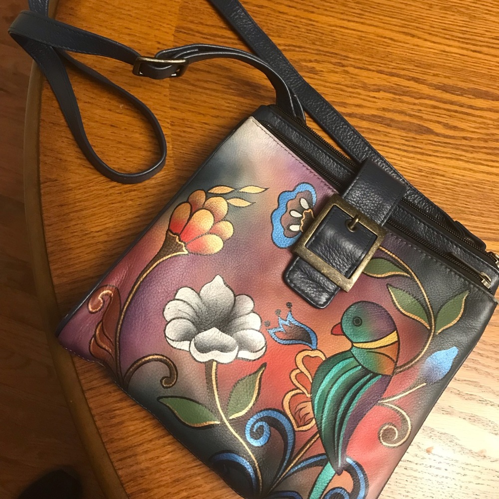 Anuschka crossbody leather handbag